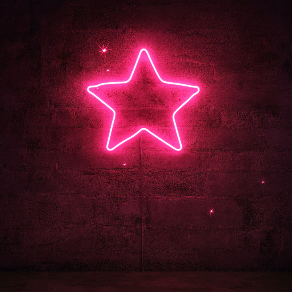 Starry Night - Pink Neon Sign, 24 Inches