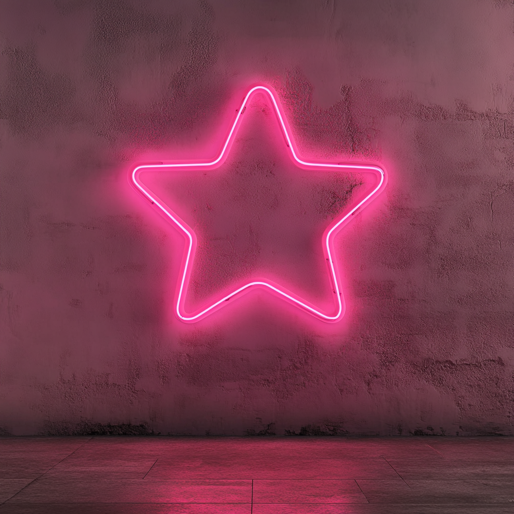 Starry Night - Pink Neon Sign, 18 Inches