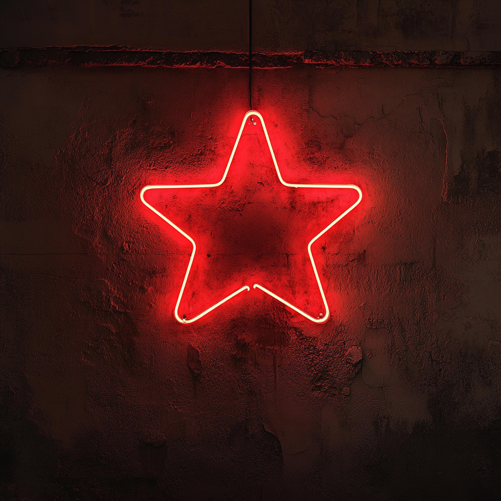 Starry Night - Red Neon Sign, 18 Inches