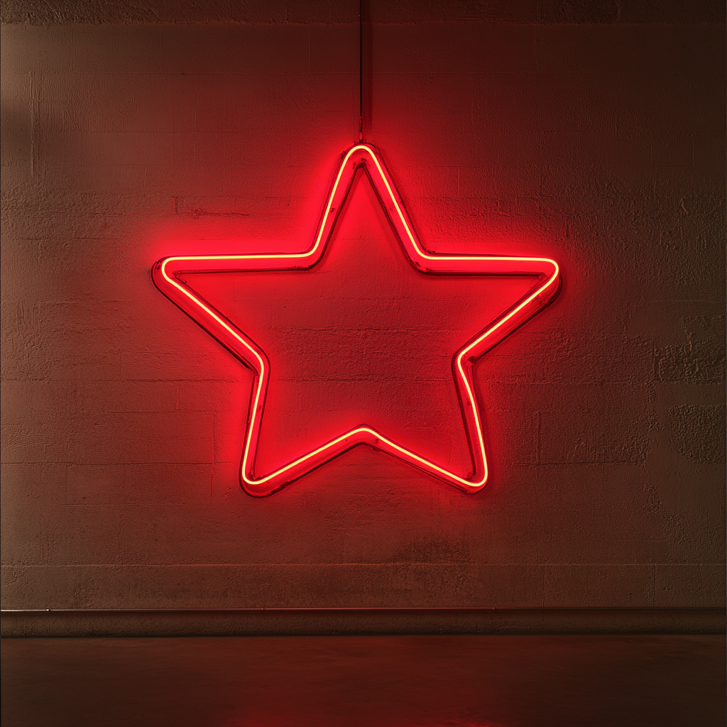 Starry Night - Red Neon Sign, 18 Inches