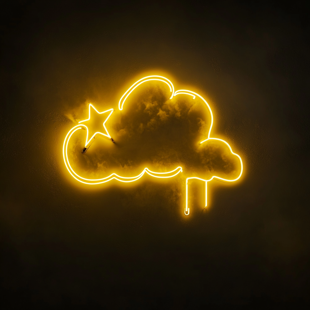 Starry Night - Yellow Neon Sign, 24 Inches