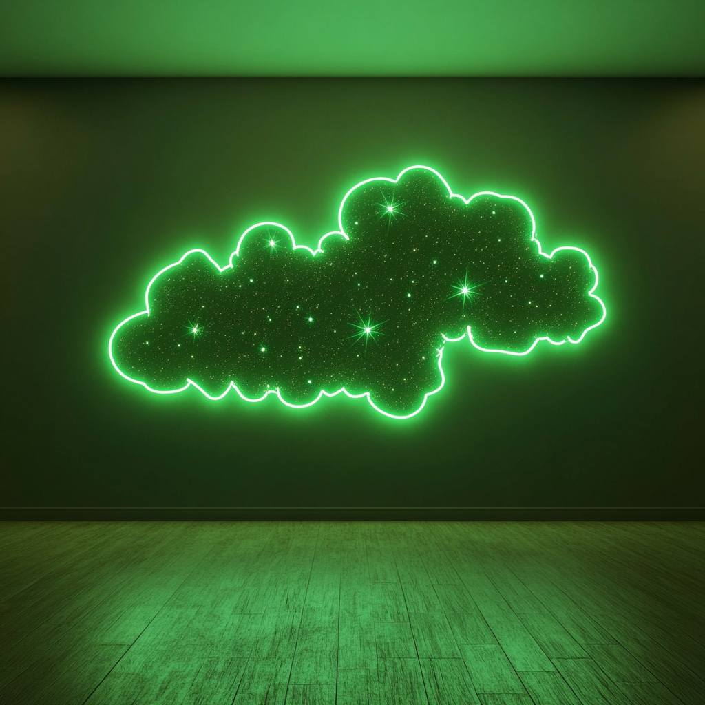 Starry Sky - Green Neon Sign, 18 Inches