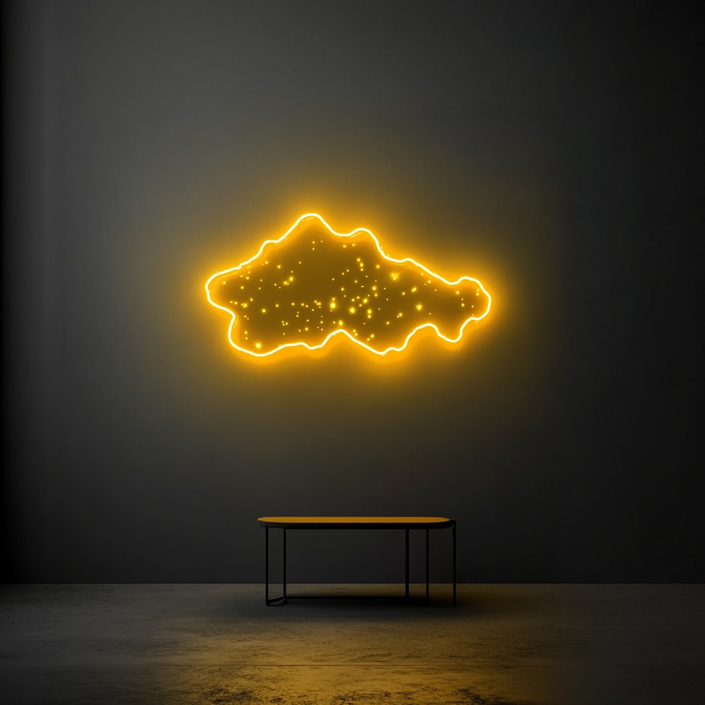 Starry Sky - Yellow Neon Sign, 24 Inches