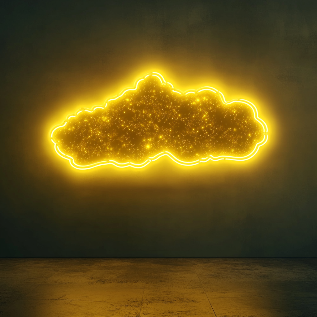 Starry Sky - Yellow Neon Sign, 24 Inches