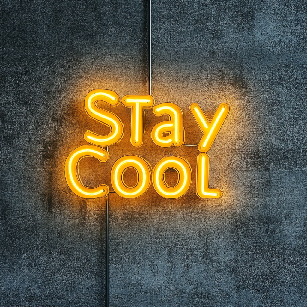 Stay Cool - Yellow Neon Sign, 18 Inches