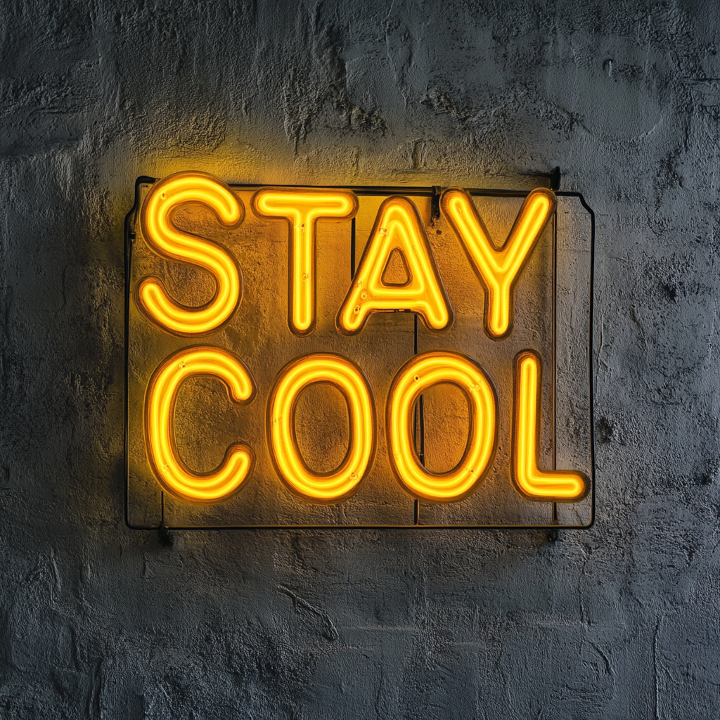 Stay Cool - Yellow Neon Sign, 18 Inches