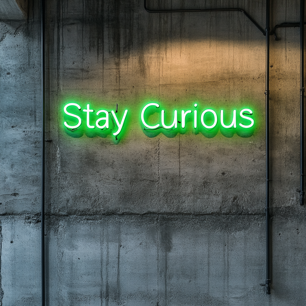 Stay Curious - Green Neon Sign, 24 Inches