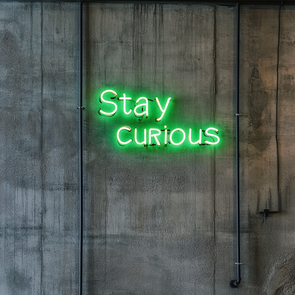 Stay Curious - Green Neon Sign, 18 Inches