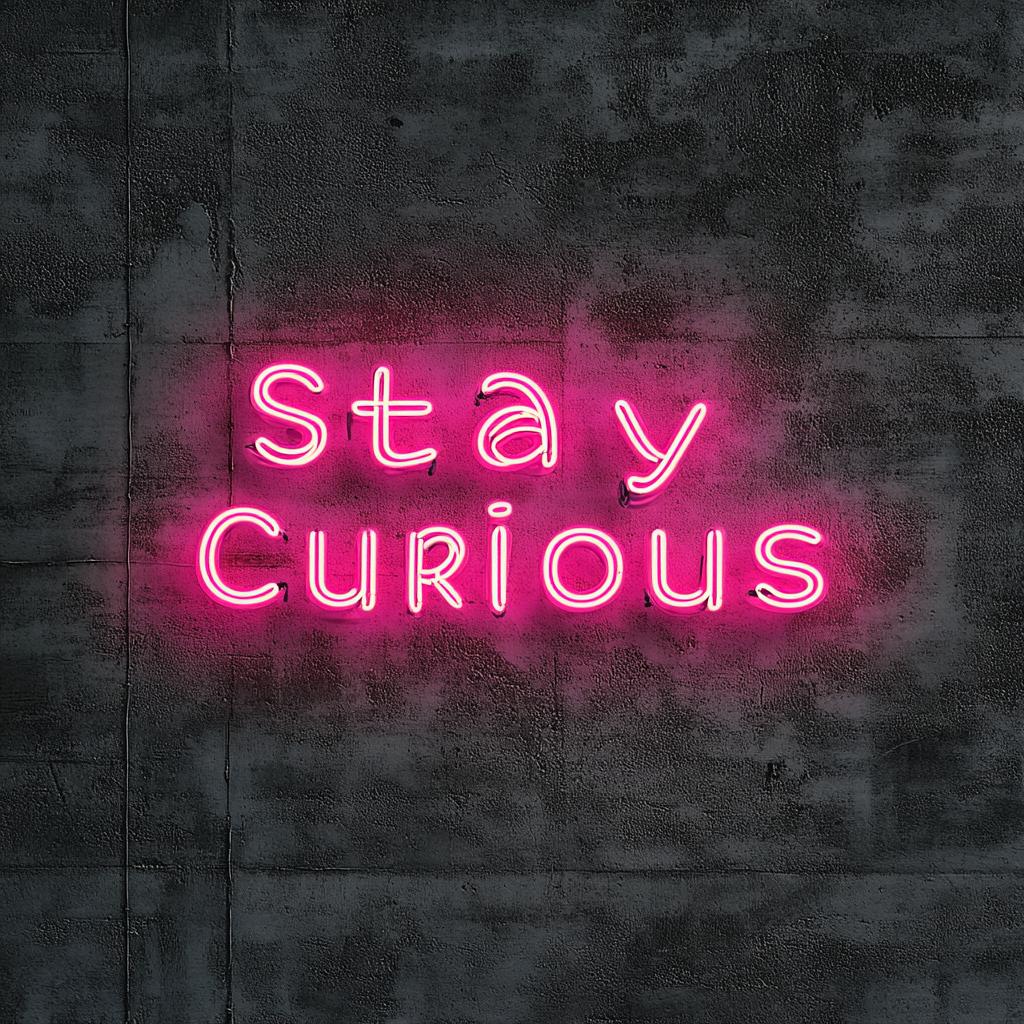 Stay Curious - Pink Neon Sign, 18 Inches