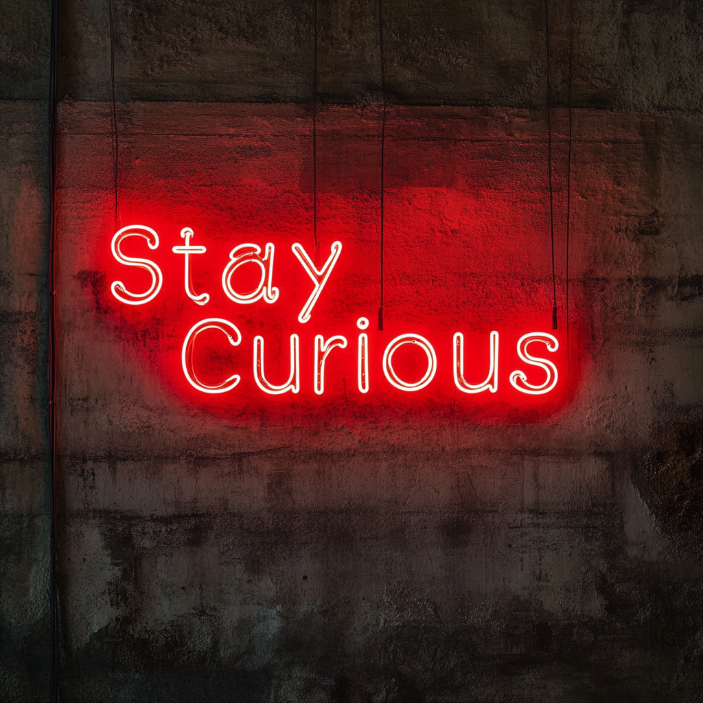 Stay Curious - Red Neon Sign, 24 Inches