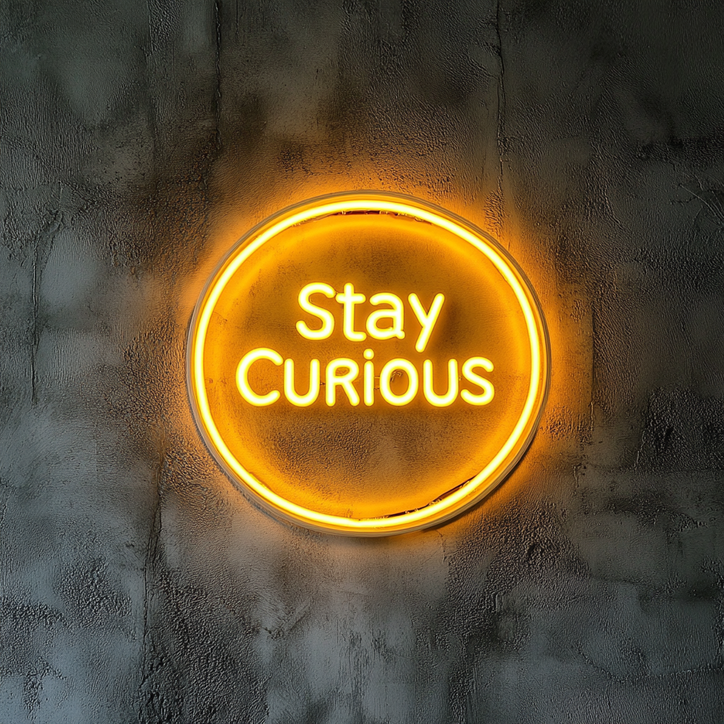 Stay Curious - Yellow Neon Sign, 18 Inches