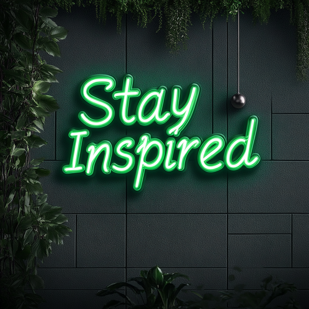 "Stay Inspired" - Green Neon Sign, 24 Inches