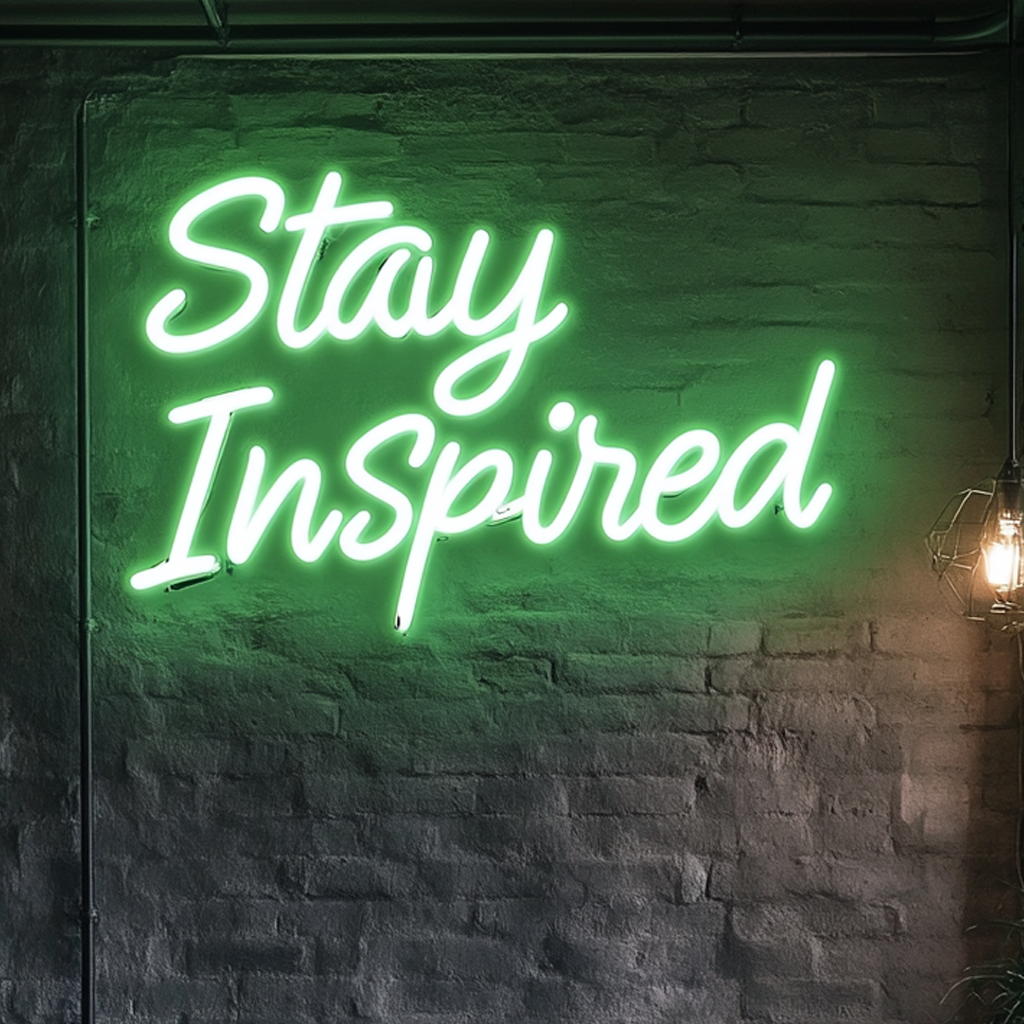 "Stay Inspired" - Green Neon Sign, 24 Inches