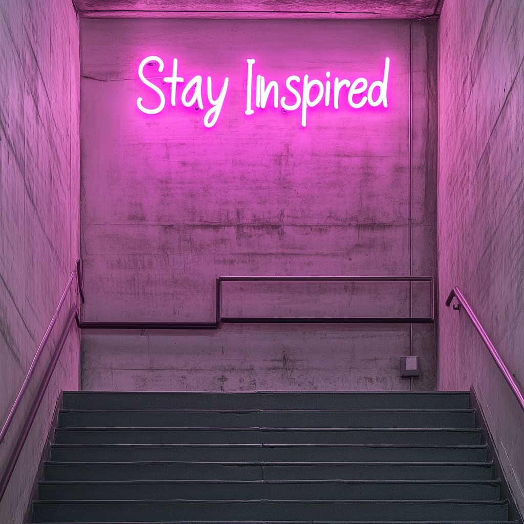 "Stay Inspired" - Pink Neon Sign, 24 Inches