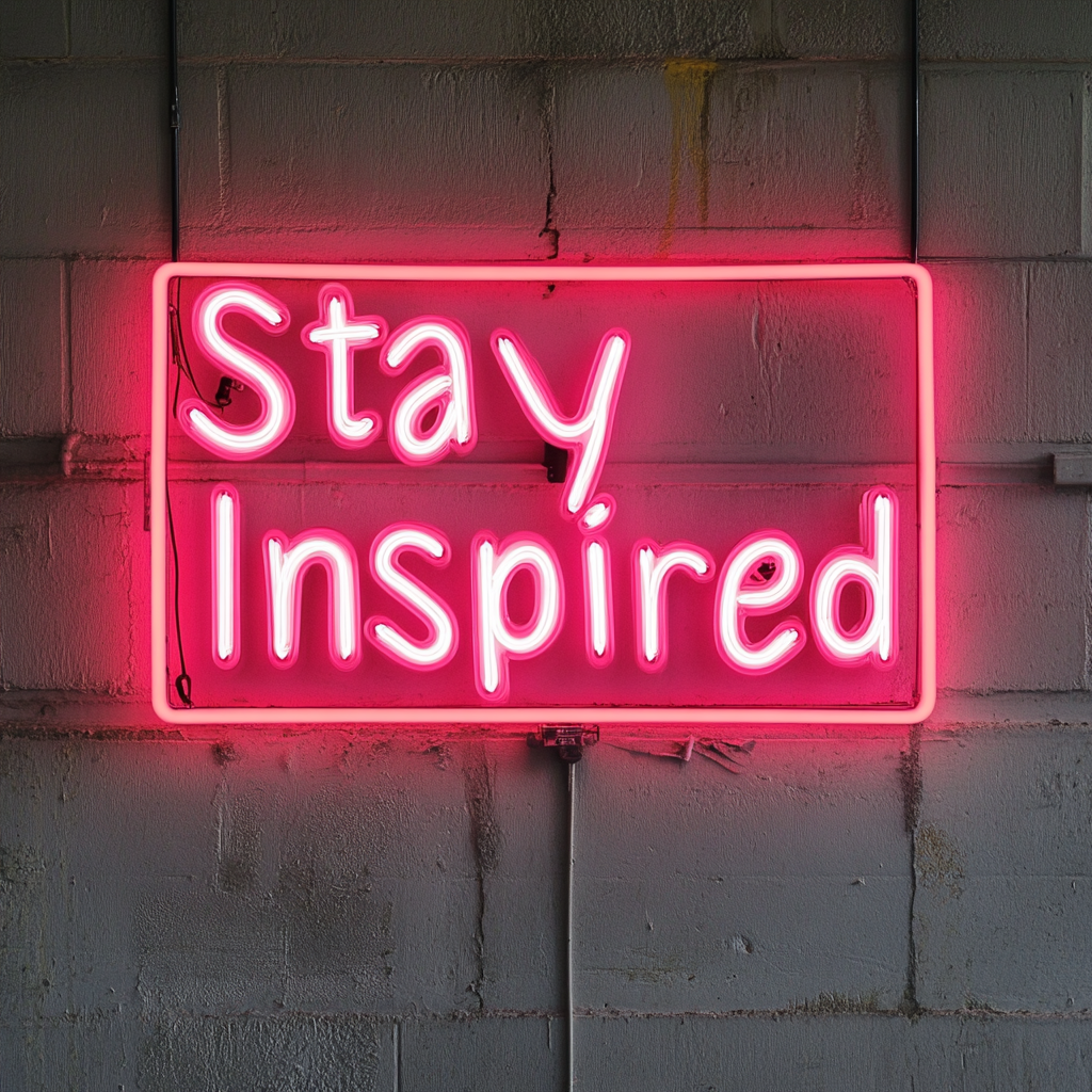 "Stay Inspired" - Pink Neon Sign, 24 Inches