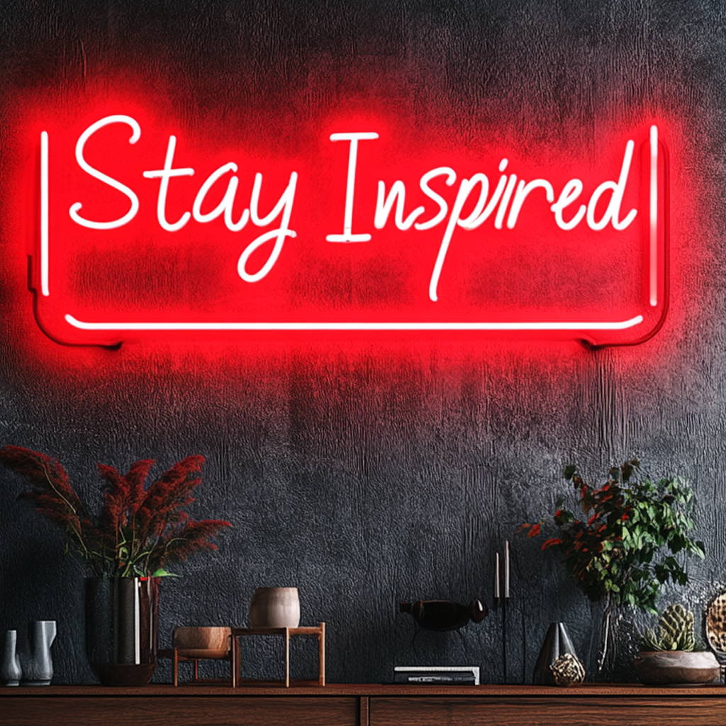 "Stay Inspired" - Red Neon Sign, 18 Inches