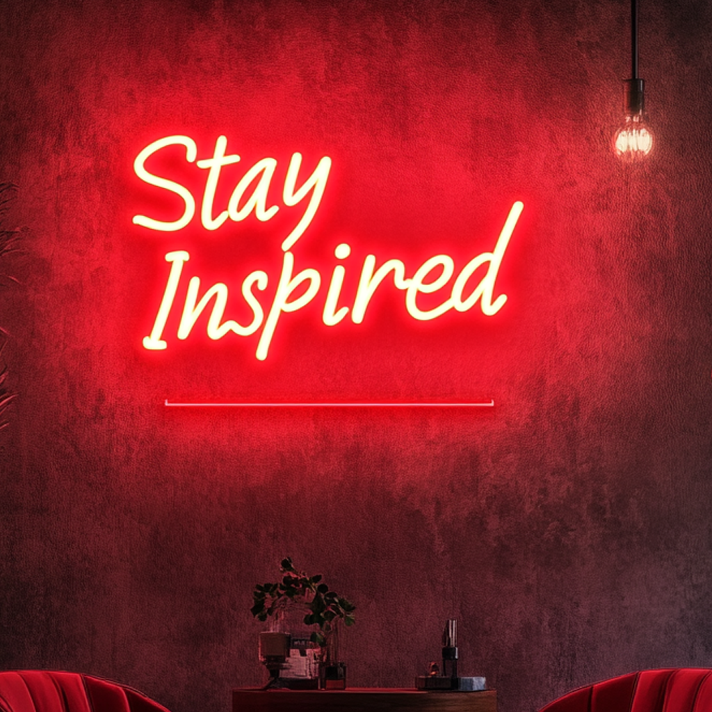 "Stay Inspired" - Red Neon Sign, 24 Inches