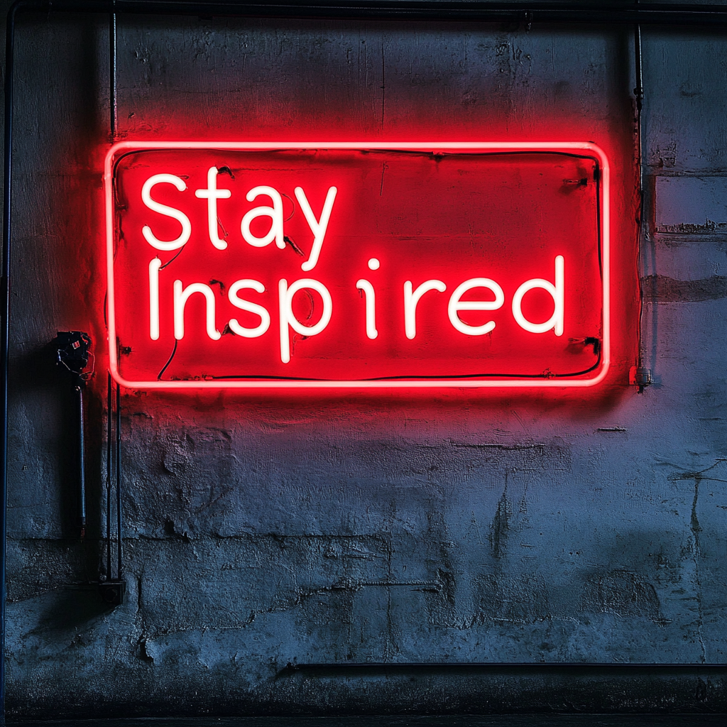 "Stay Inspired" - Red Neon Sign, 24 Inches