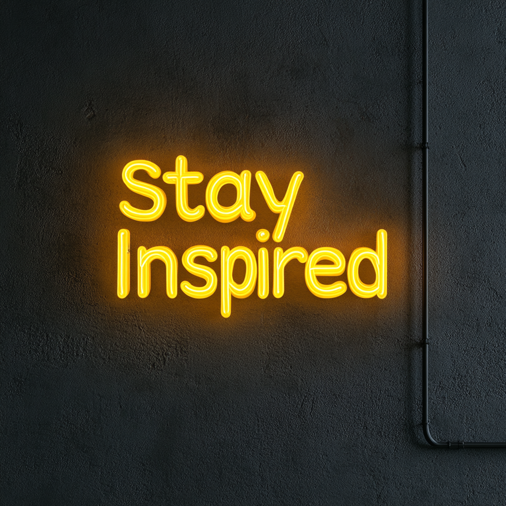 "Stay Inspired" - Yellow Neon Sign, 24 Inches