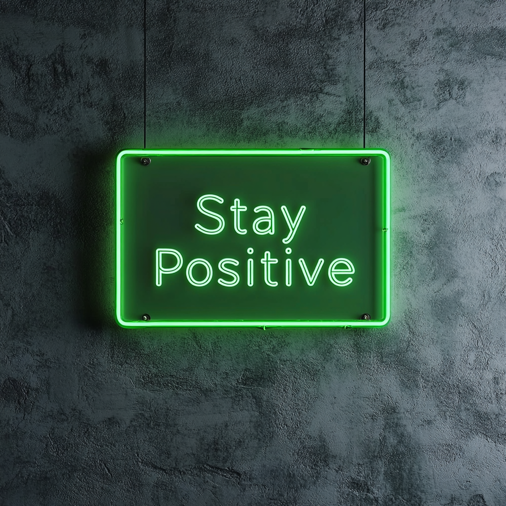 Stay Positive - Green Neon Sign, 18 Inches