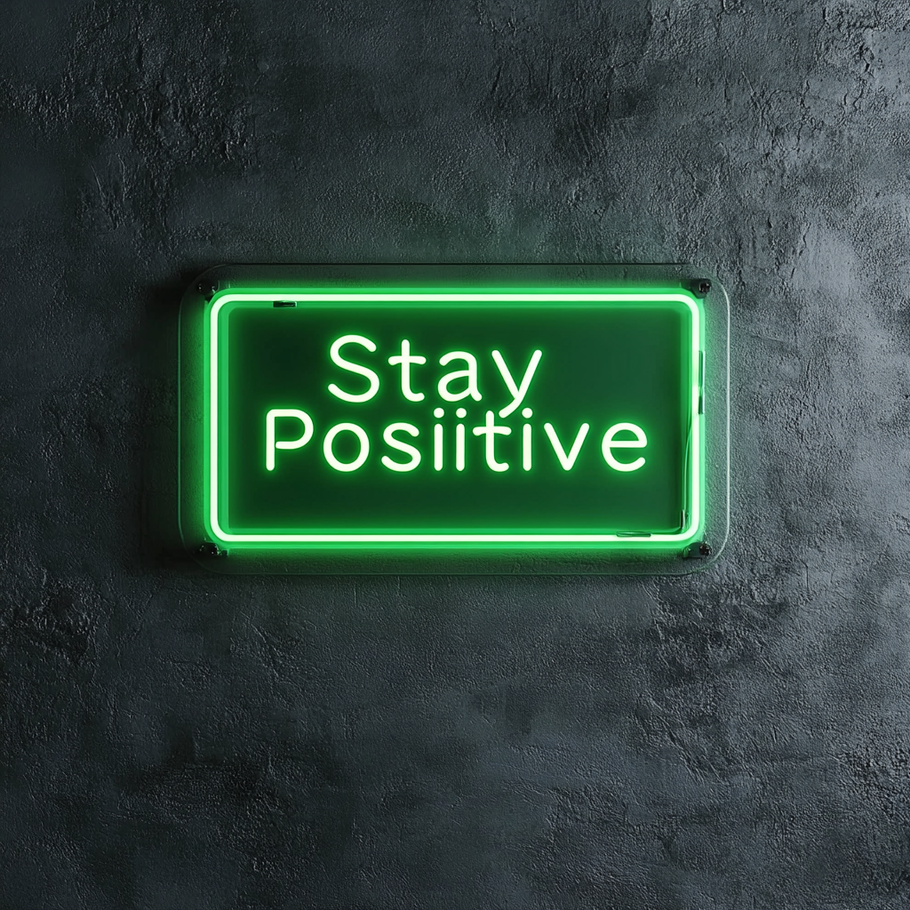 Stay Positive - Green Neon Sign, 18 Inches