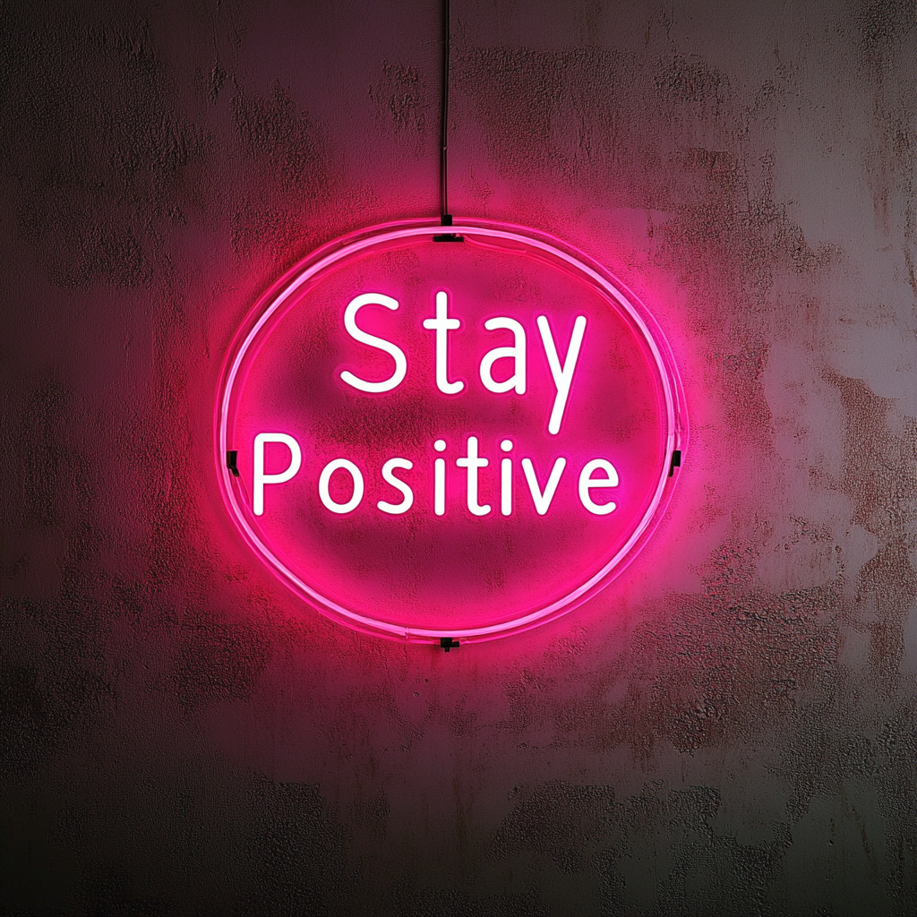 Stay Positive - Pink Neon Sign, 18 Inches