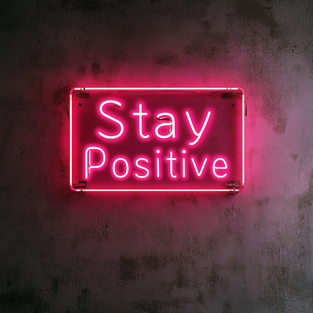 Stay Positive - Pink Neon Sign, 24 Inches