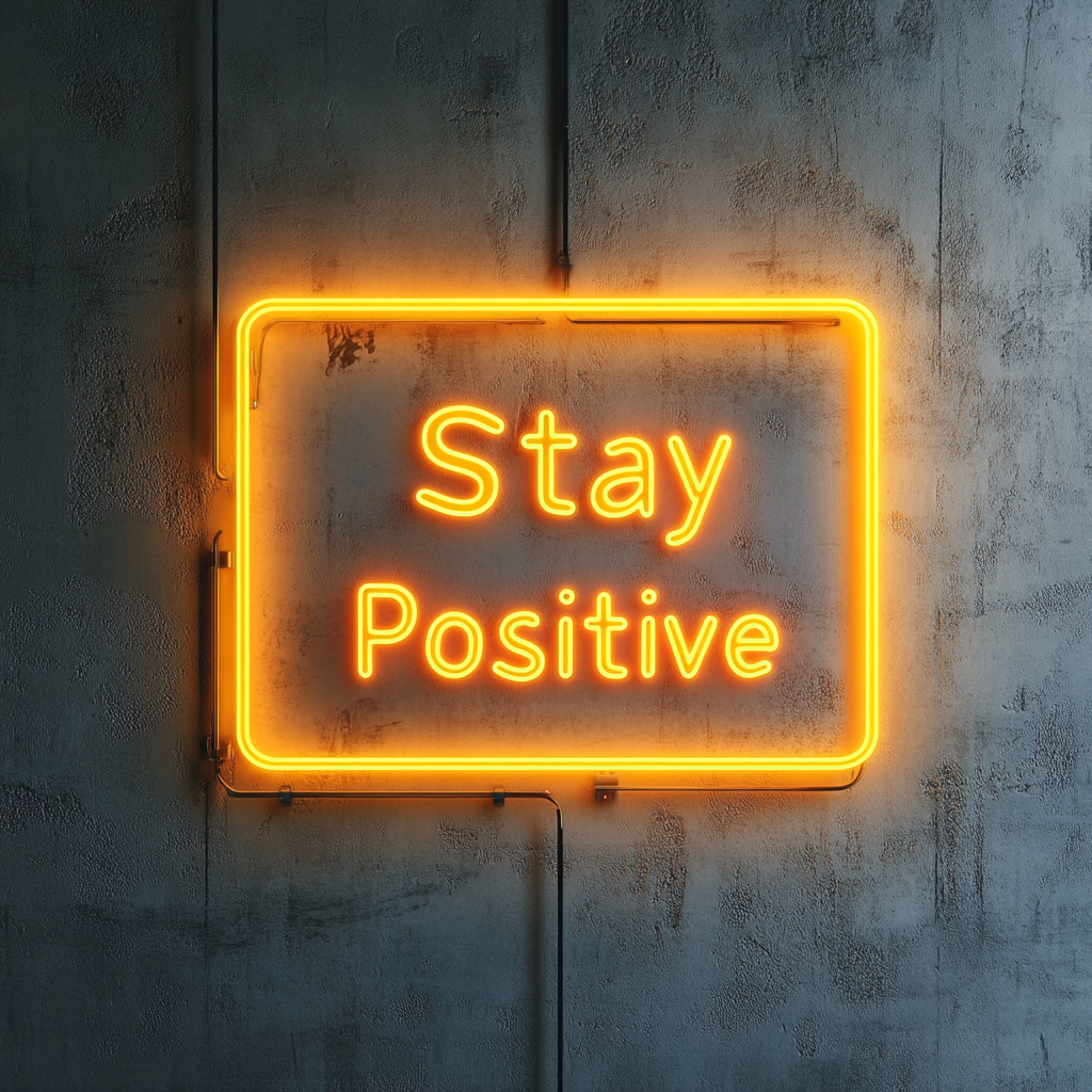 Stay Positive - Yellow Neon Sign, 24 Inches