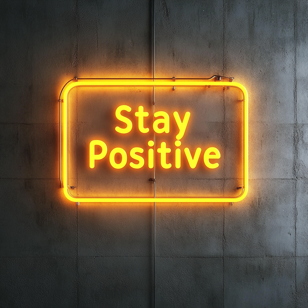 Stay Positive - Yellow Neon Sign, 24 Inches
