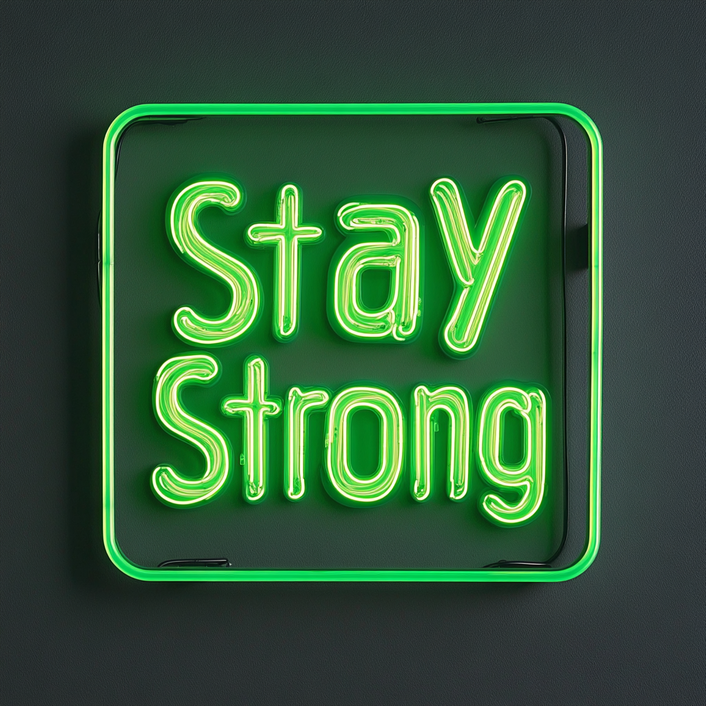 Stay Strong - Green Neon Sign, 18 Inches