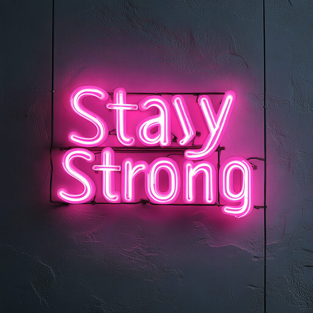 Stay Strong - Pink Neon Sign, 18 Inches