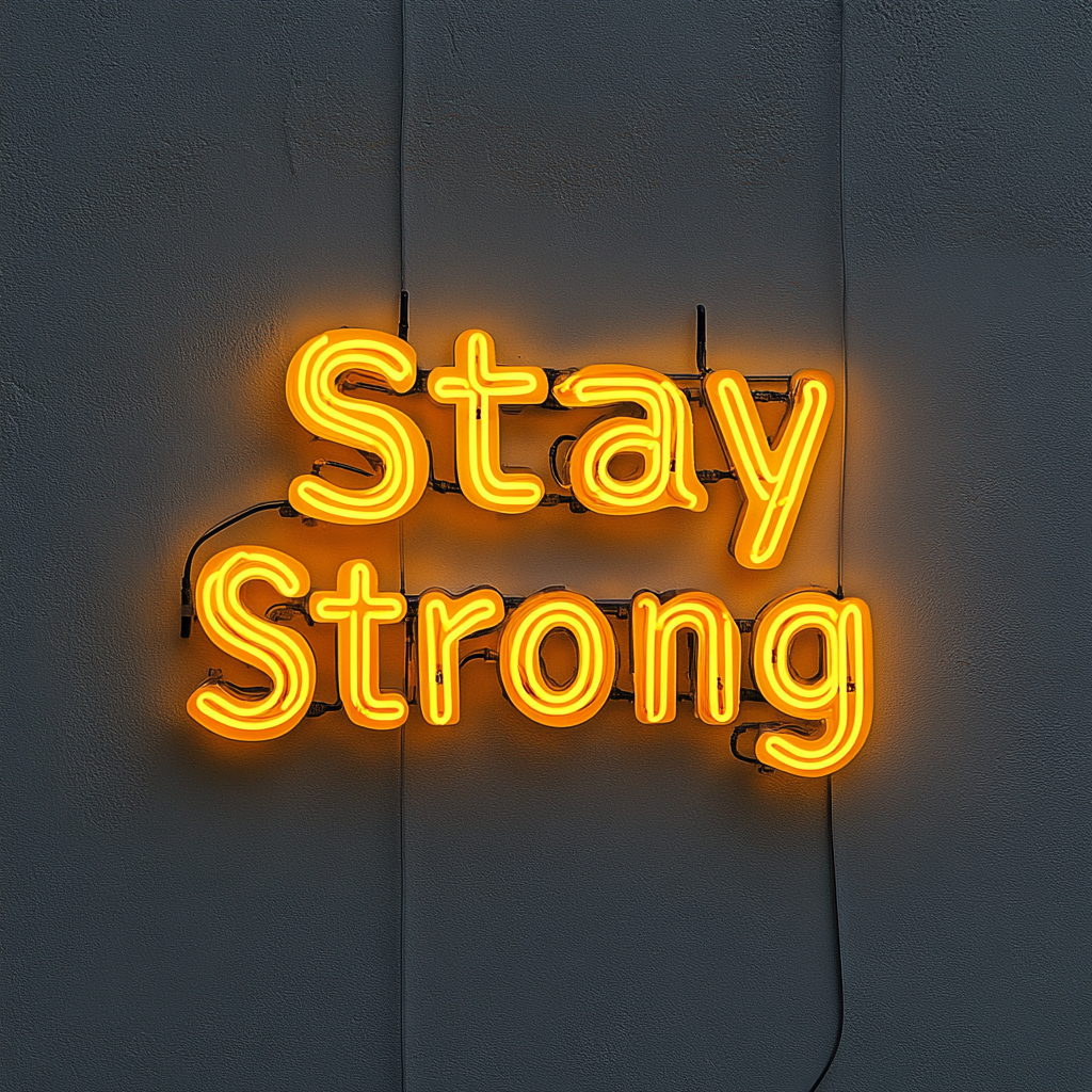 Stay Strong - Yellow Neon Sign, 18 Inches