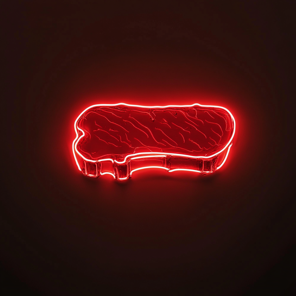 Steak - Red Neon Sign, 18 Inches