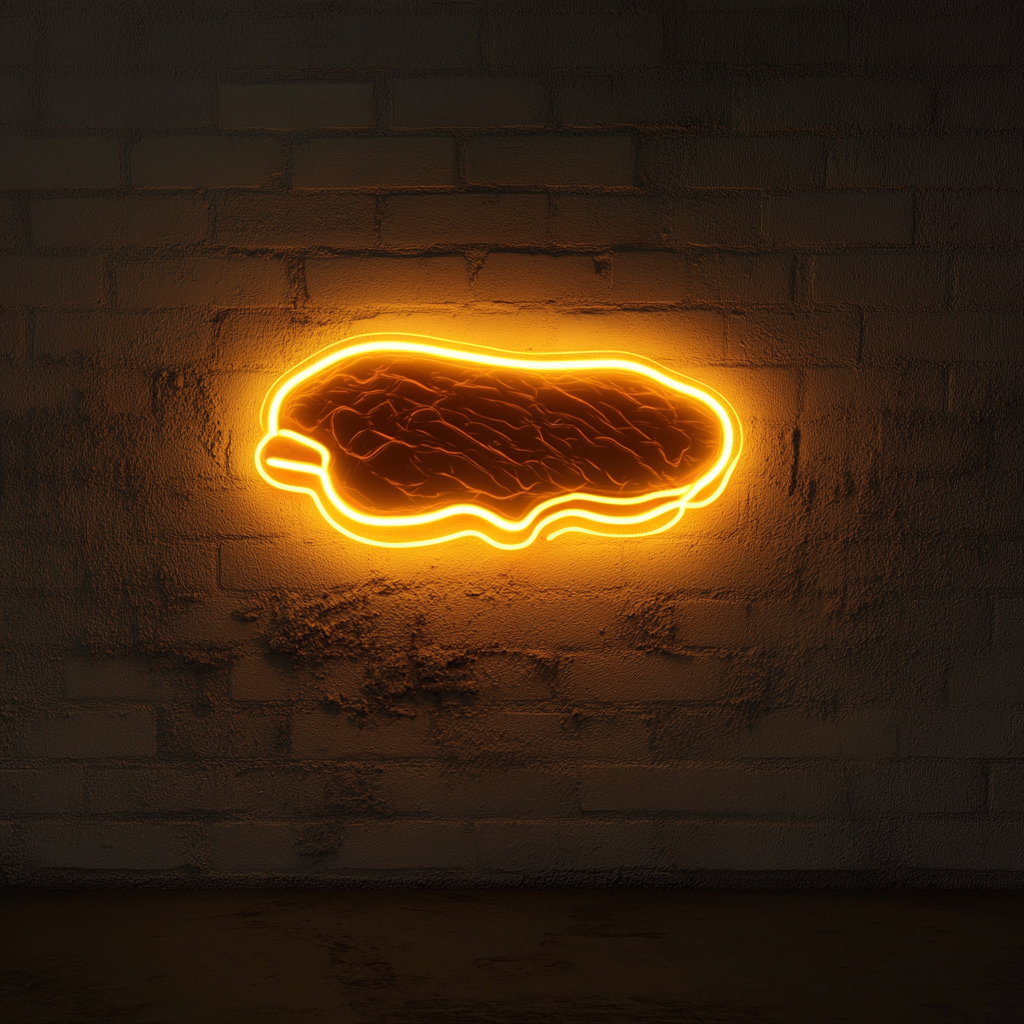Steak - Yellow Neon Sign, 18 Inches