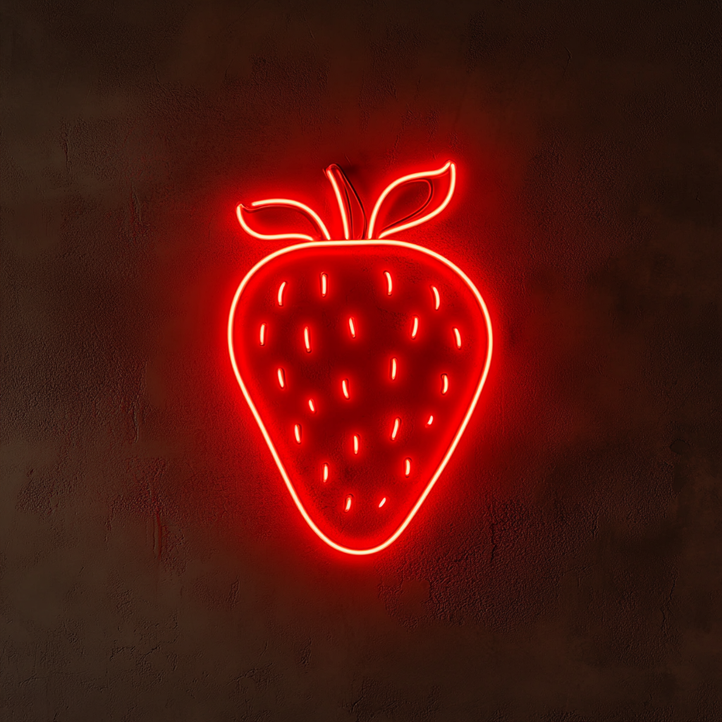 Strawberry - Red Neon Sign, 24 Inches