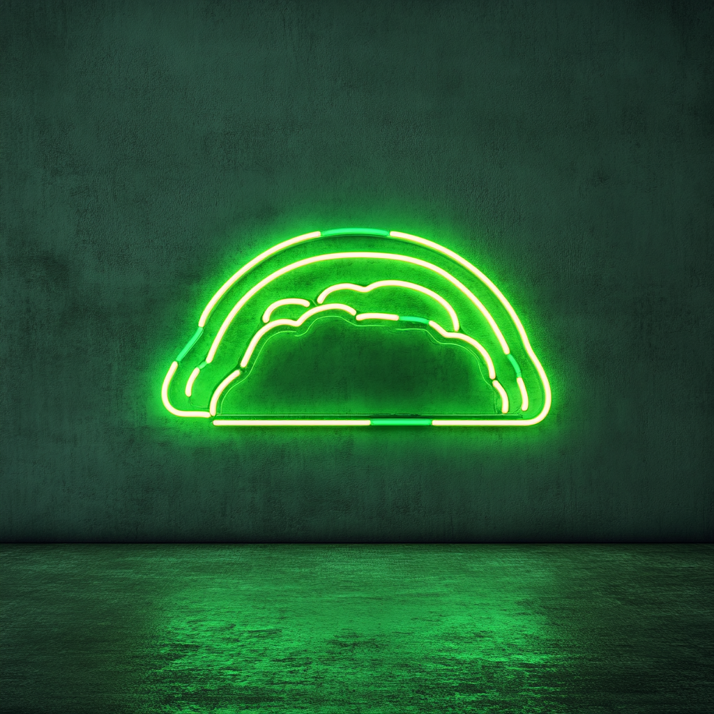 Street Taco Stand - Green Neon Sign, 24 Inches