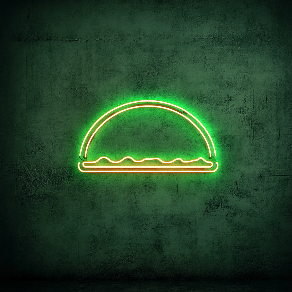 Street Taco Stand - Green Neon Sign, 24 Inches