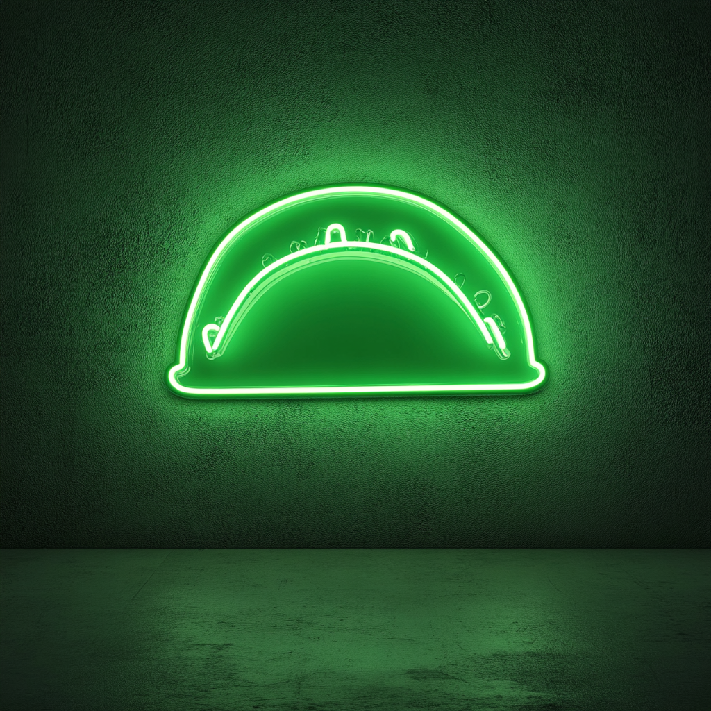 Street Taco Stand - Green Neon Sign, 24 Inches