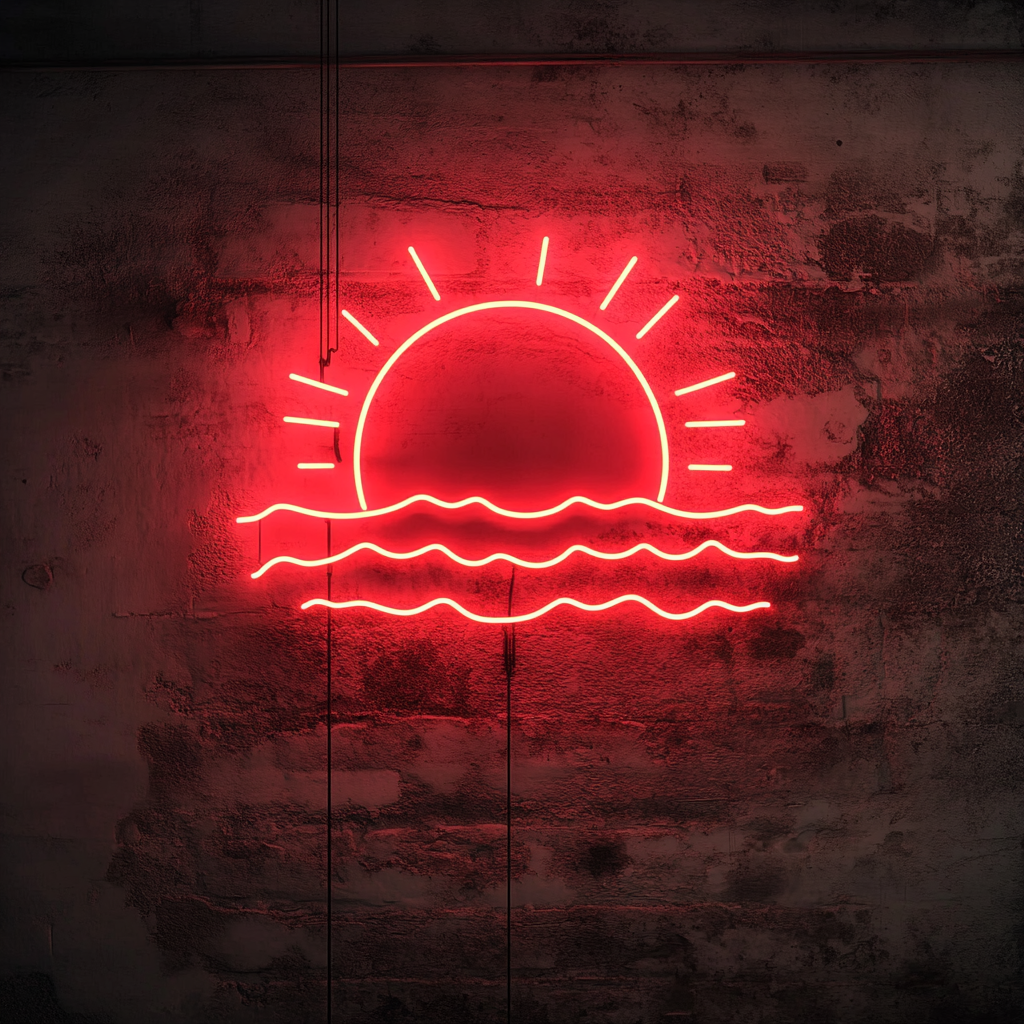 Sun and Sea - Red Neon Sign, 18 Inches