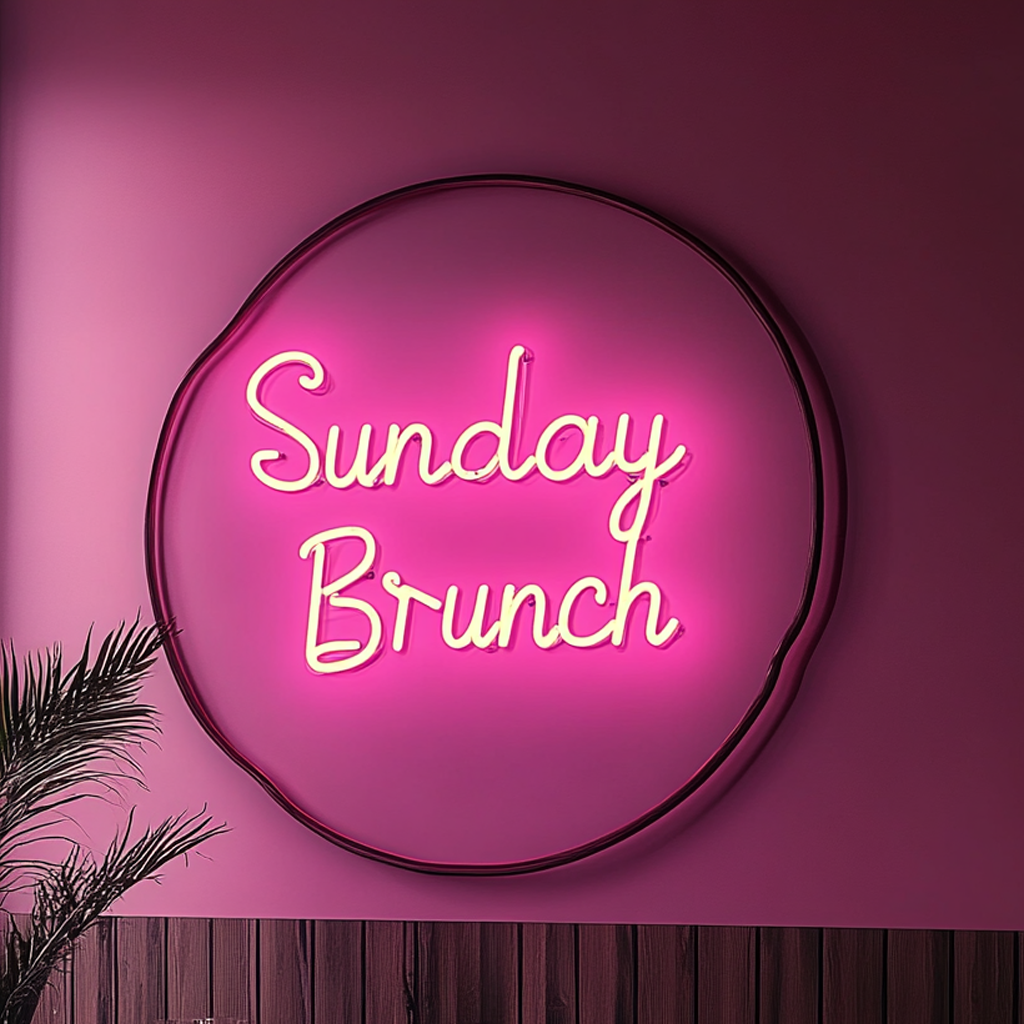 "Sunday Brunch" - Pink Neon Sign, 24 Inches