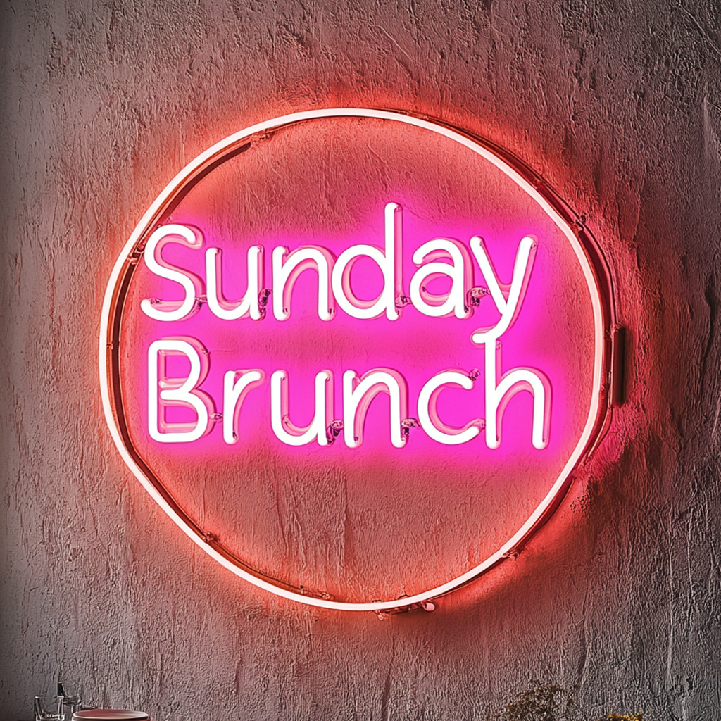 "Sunday Brunch" - Pink Neon Sign, 24 Inches