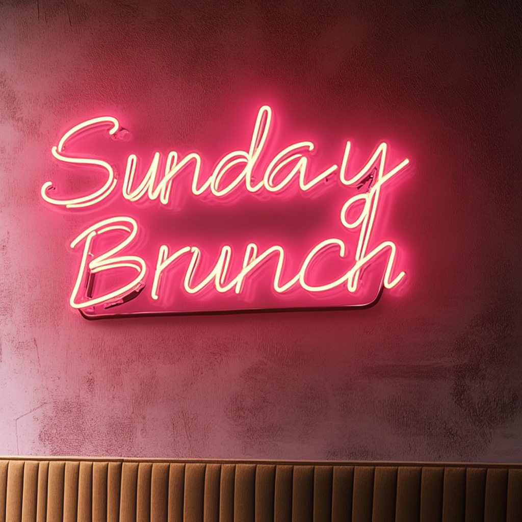 "Sunday Brunch" - Pink Neon Sign, 24 Inches
