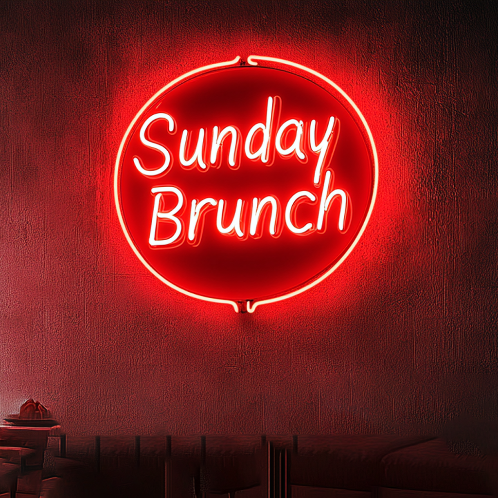 "Sunday Brunch" - Red Neon Sign, 24 Inches