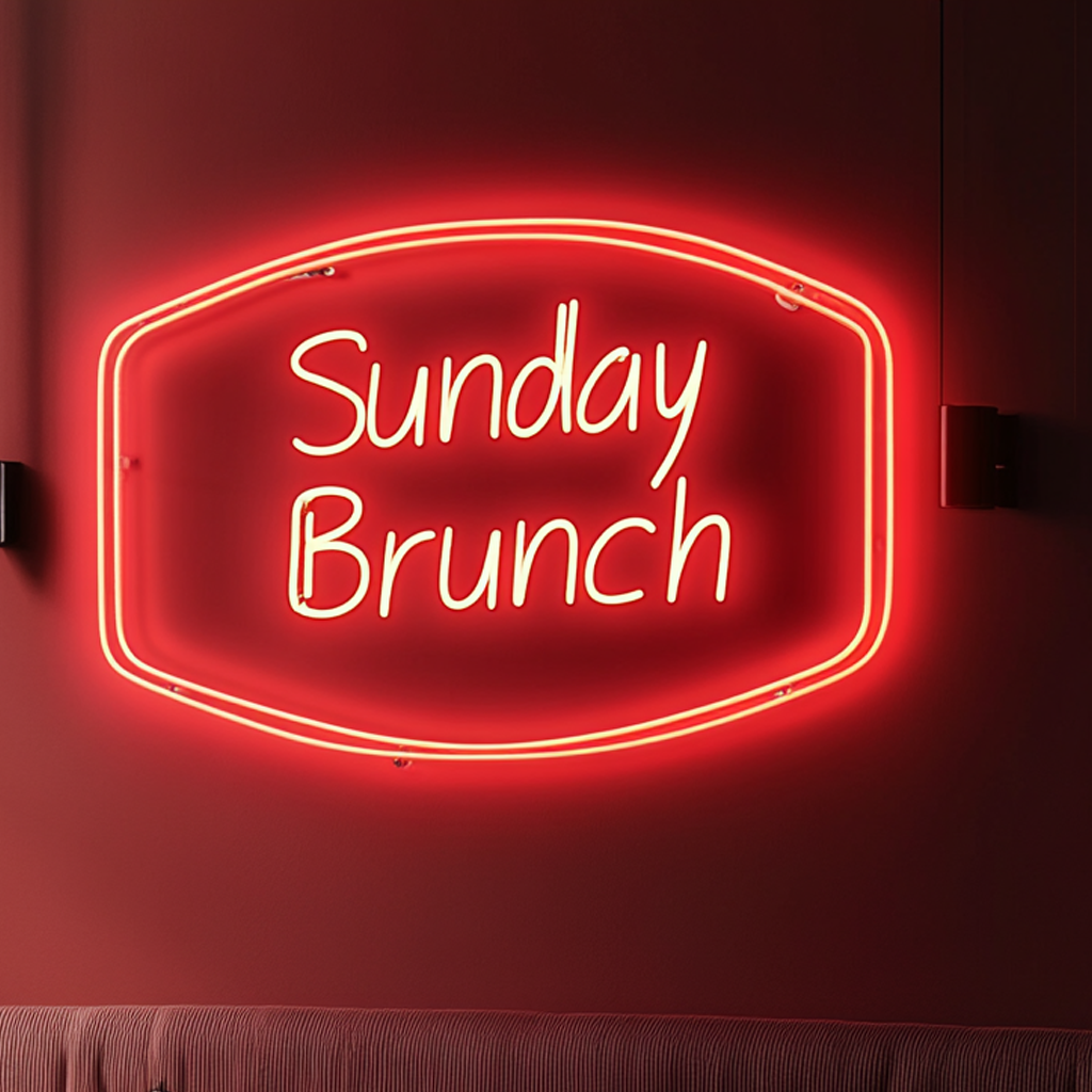 "Sunday Brunch" - Red Neon Sign, 24 Inches