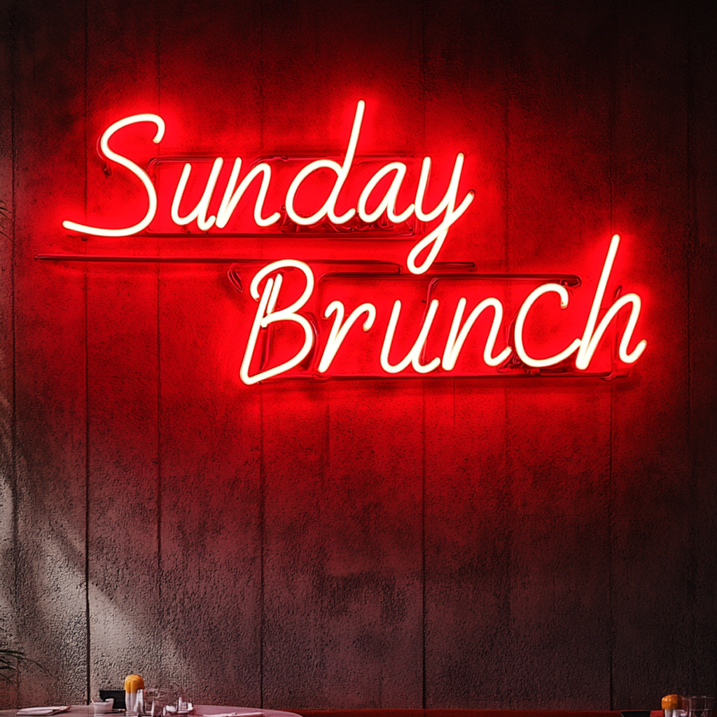 "Sunday Brunch" - Red Neon Sign, 24 Inches