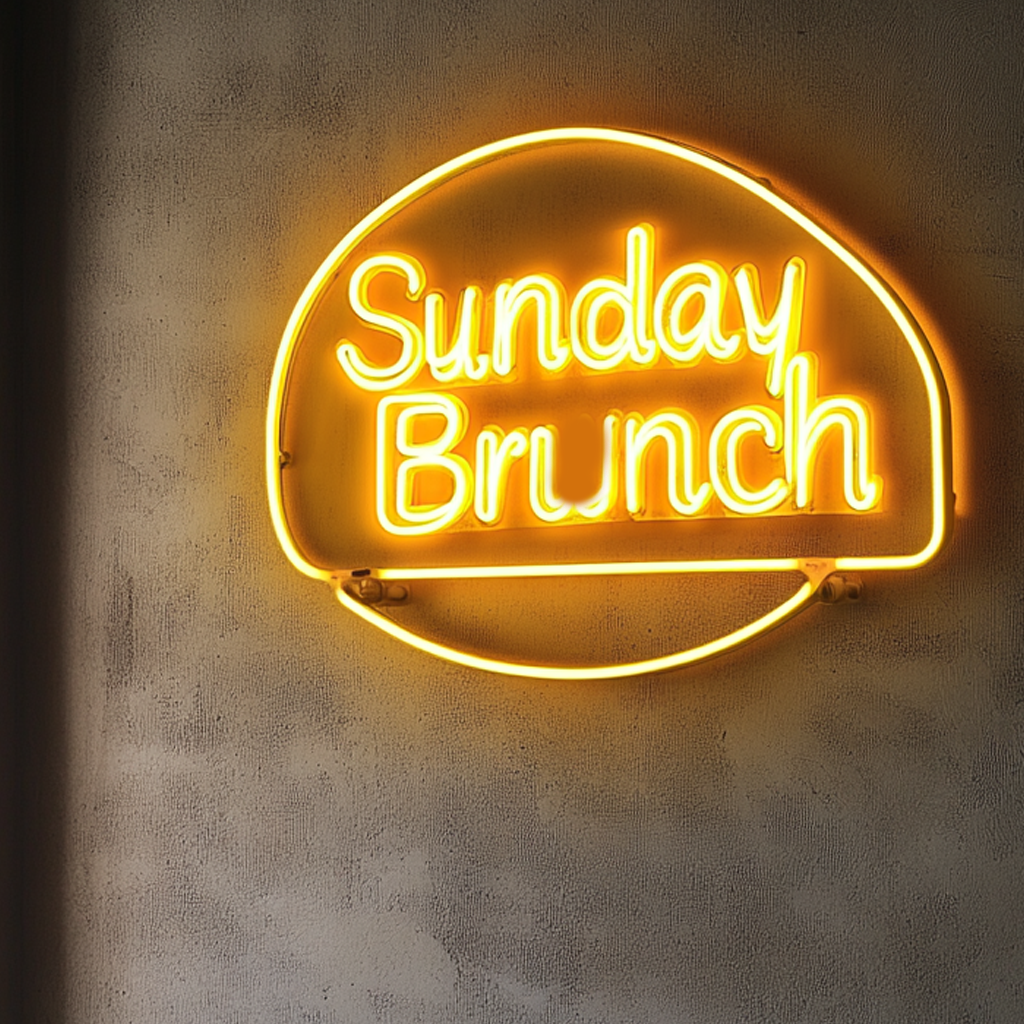 "Sunday Brunch" - Yellow Neon Sign, 24 Inches
