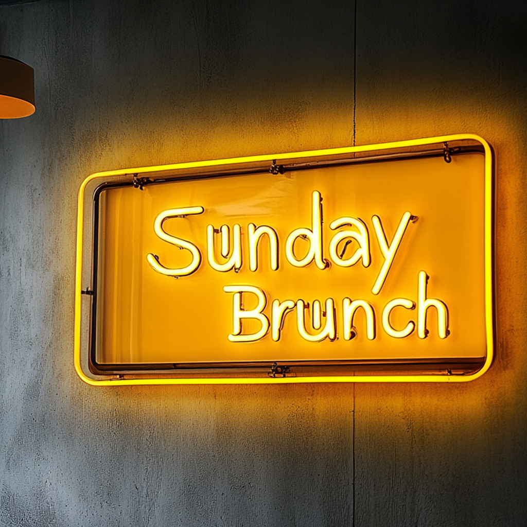 "Sunday Brunch" - Yellow Neon Sign, 24 Inches