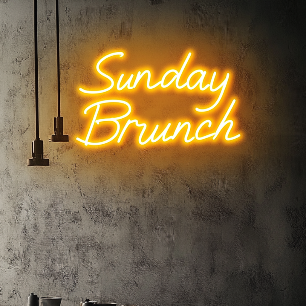 "Sunday Brunch" - Yellow Neon Sign, 24 Inches