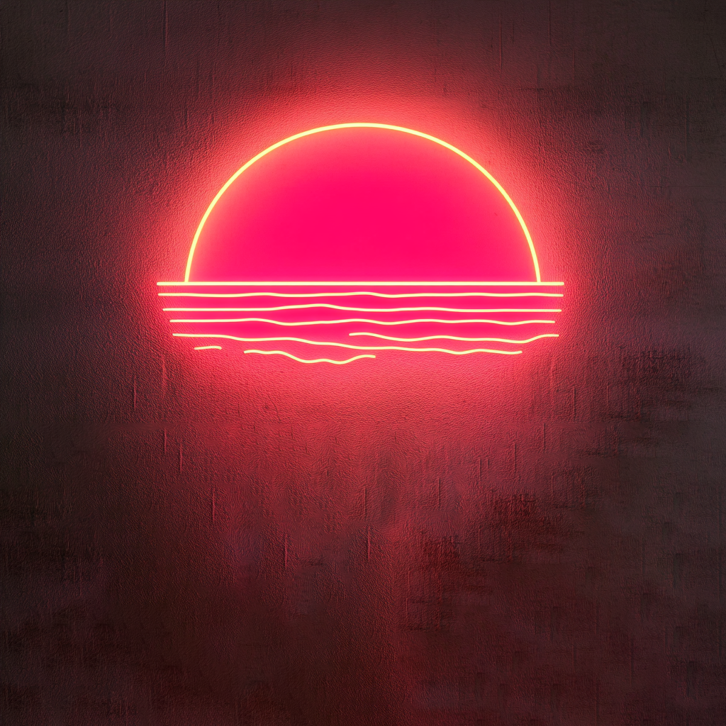 Sunset Horizon - Pink Neon Sign, 24 Inches
