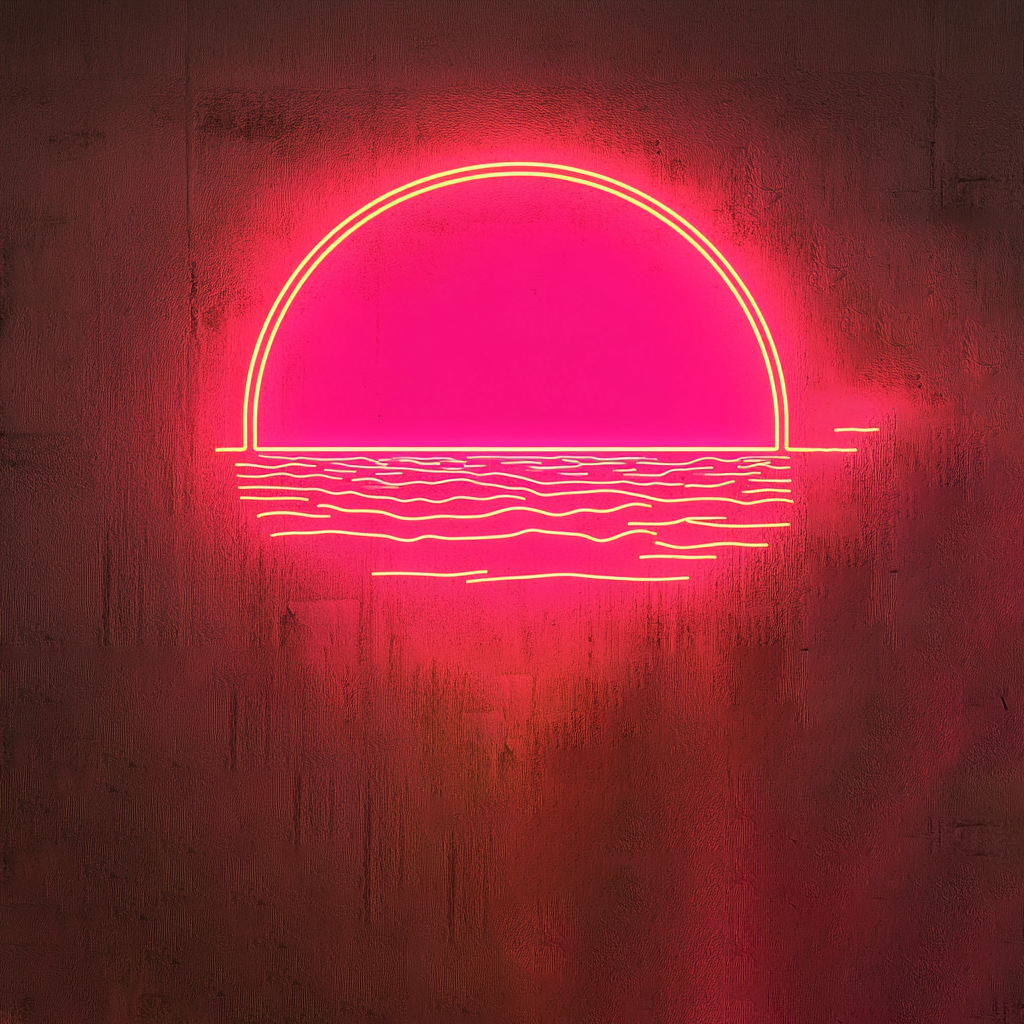 Sunset Horizon - Pink Neon Sign, 18 Inches